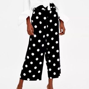 Zara Wide Leg Polka Dot Trousers